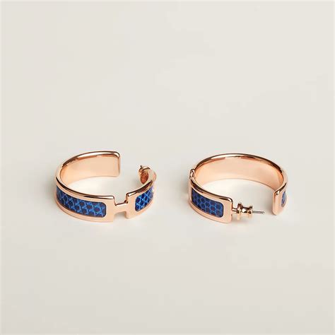 boucles d'oreille hermes|Bleu .